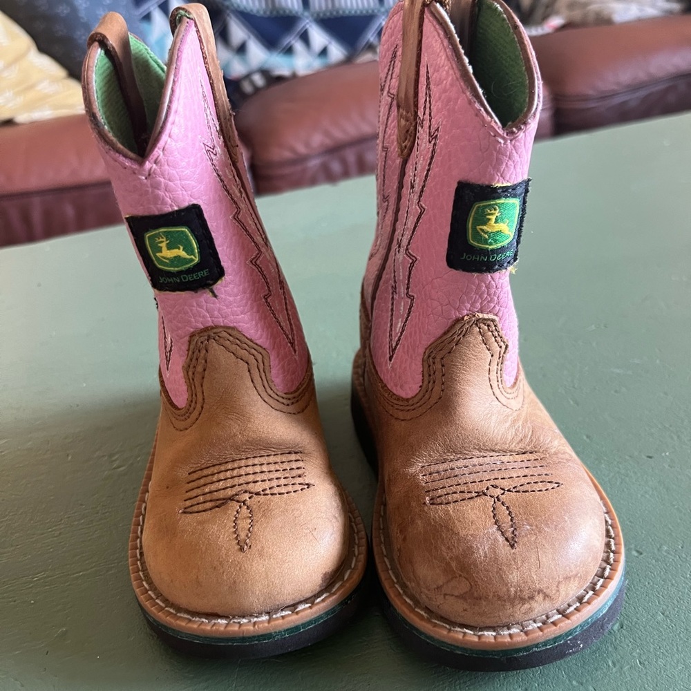 Pink John Deere Toddler Boots size 6